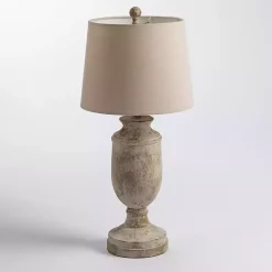 Distressed Ivory Urn Table Lamp