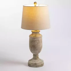 Distressed Ivory Urn Table Lamp
