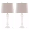 Distressed Off-White Wilton Table Lamps, Set of 2