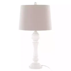 Distressed Off-White Wilton Table Lamps, Set of 2