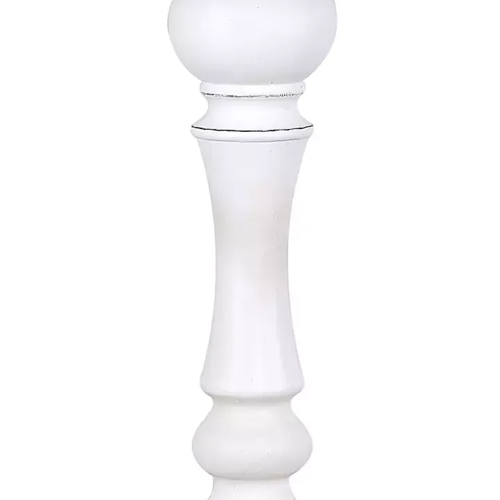 Distressed Off-White Wilton Table Lamps, Set of 2