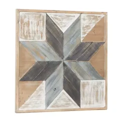 Distressed White and Blue Farm Star Wall Plaque
