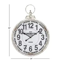 Distressed White Pocket Wall Clock
