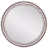 Distressed White Wood Round Frame Wall Mirror