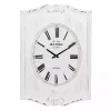 Distressed White Wood Scroll Wall Clock
