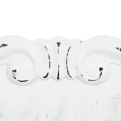 Distressed White Wood Scroll Wall Clock