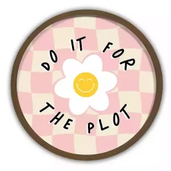 Do It For The Plot Checkered Round Wall Art