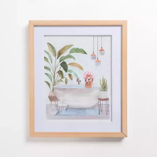 Dog in Tub Framed Art Print