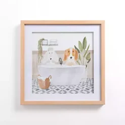 Dog Pals Bathtub Framed Art Print