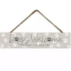 Dogs Welcome Paw Prints Wall Plaque