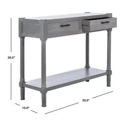 Dove Gray Turned Leg Rustic Console Table