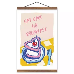 Eat Cake for Breakfast Hanging Wall Sign