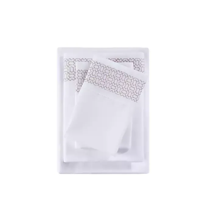 Elegant Geo Hem Microfiber 4-pc. Full Sheet Set