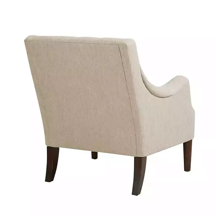 Elle Tufted Beige Accent Chair