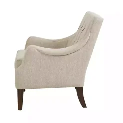 Elle Tufted Beige Accent Chair