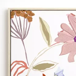 Embroidered Summer Floral I Framed Canvas Print