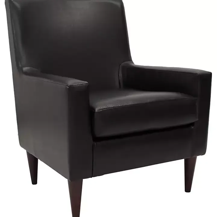 Emma Black Faux Leather Accent Chair