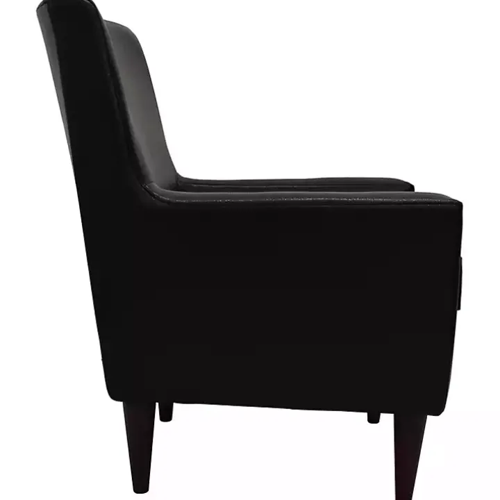 Emma Black Faux Leather Accent Chair