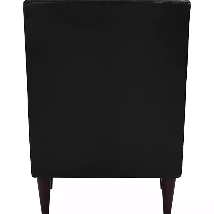 Emma Black Faux Leather Accent Chair