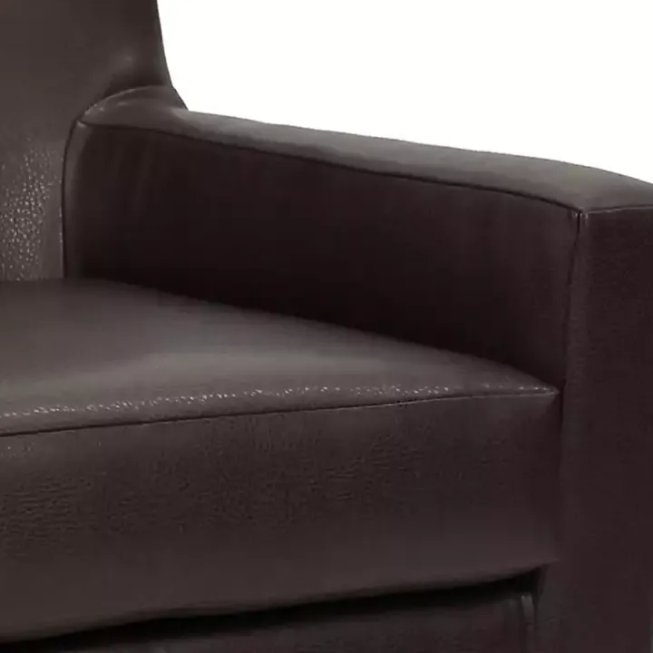 Emma Walnut Faux Leather Accent Chair