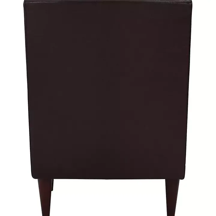 Emma Walnut Faux Leather Accent Chair