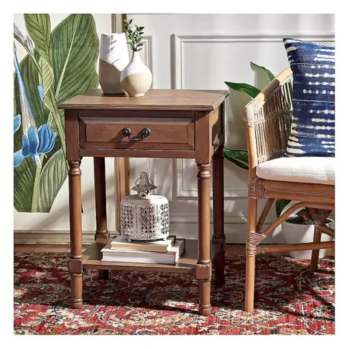 Emory Natural Single Drawer Accent Table