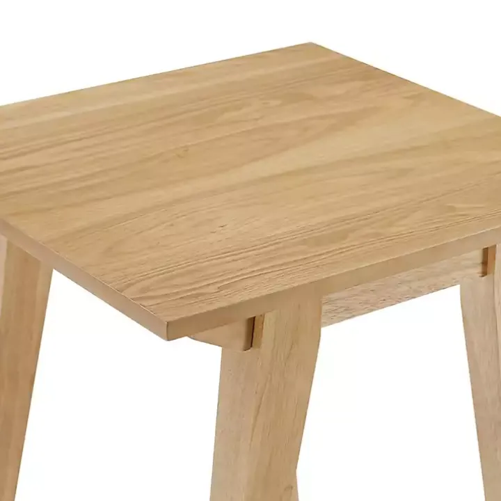 English Oak Wood Minimalist Accent Table