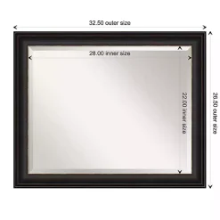 Espresso Bronze Frame Beveled Mirror