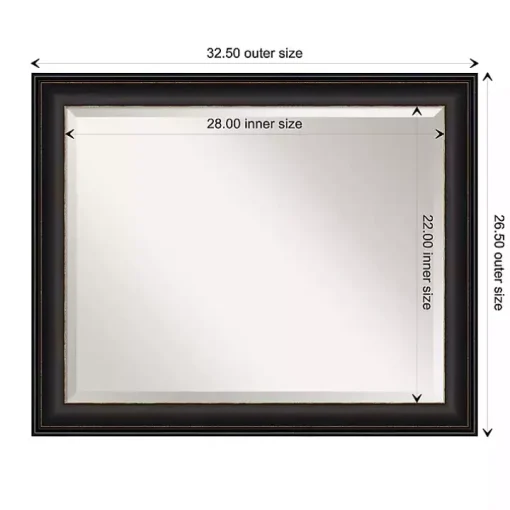 Espresso Bronze Frame Beveled Mirror