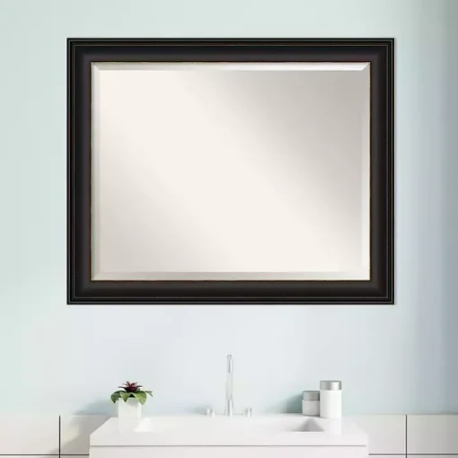 Espresso Bronze Frame Beveled Mirror