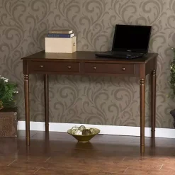 Espresso Classic 2-Drawer Wood Desk