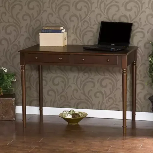 Espresso Classic 2-Drawer Wood Desk