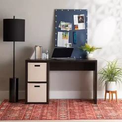 Espresso Cube Storage Wood Desk