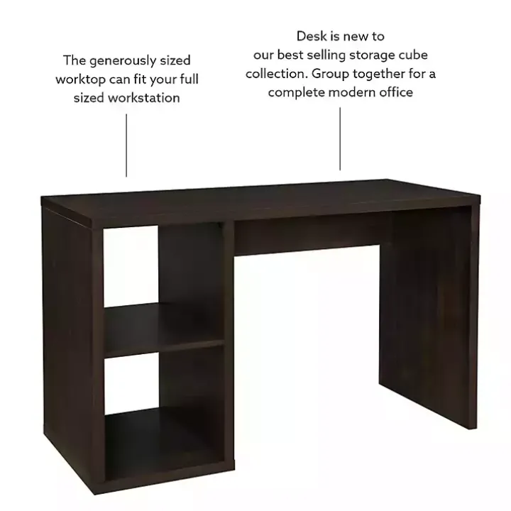 Espresso Cube Storage Wood Desk