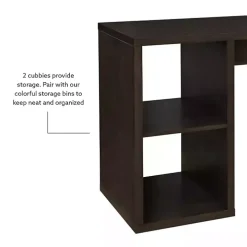 Espresso Cube Storage Wood Desk