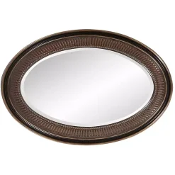 Ethan Bronze Ribbed Oval Wall Mirror