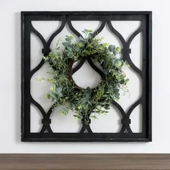 Eucalyptus Wreath Black Trellis Plaque