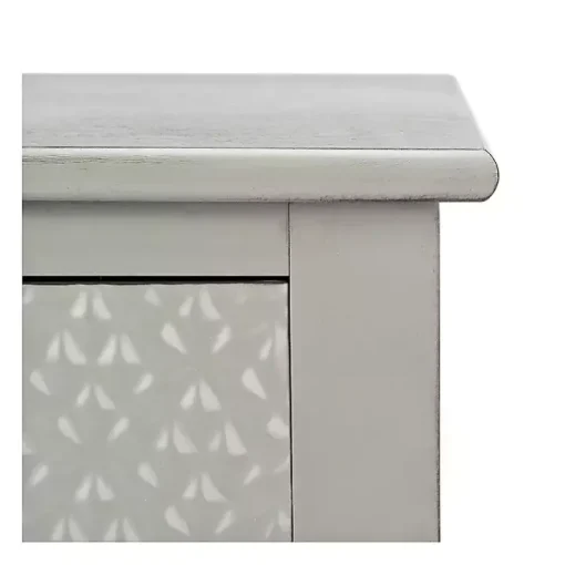 Evelina Gray Textured Single Drawer Accent Table