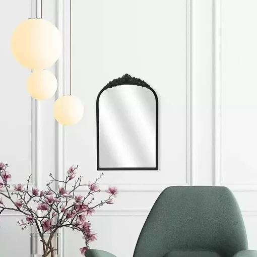 Everlaine Black Modern Victorian Wall Mirror