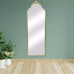 Everlaine Gold Modern Victorian Leaner Mirror