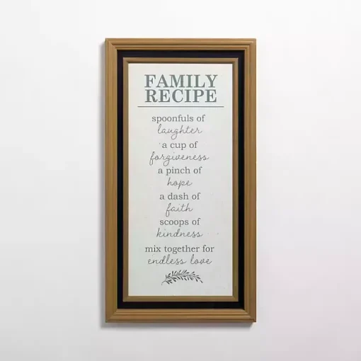 Family Recipe Framed Wall Plaque