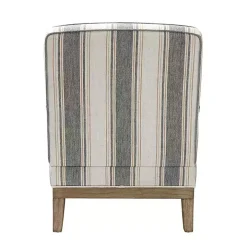 Farmhouse Gray & Brown Striped Armchairs, Set of 2