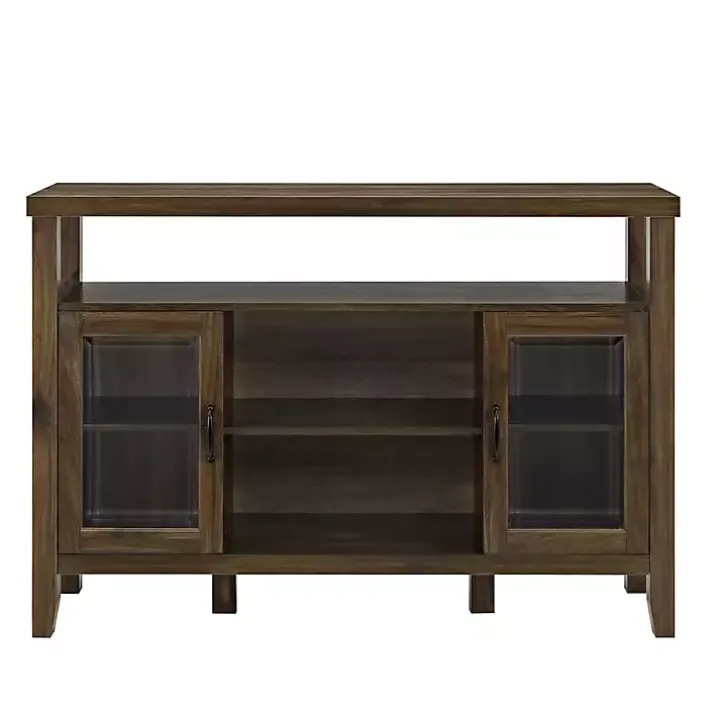 Farmhouse Highboy Dark Walnut TV Stand