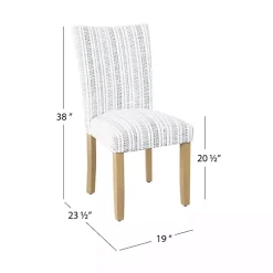 Farmhouse Stripes Highback Dining Chairs, Set of 2