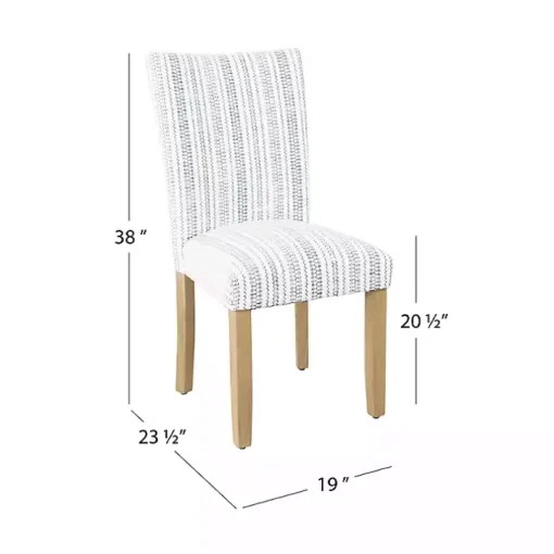 Farmhouse Stripes Highback Dining Chairs, Set of 2