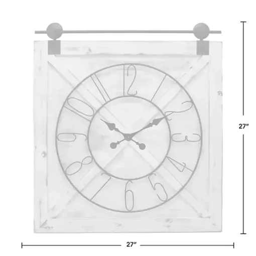 Farmstead Wooden Barn Door Clock