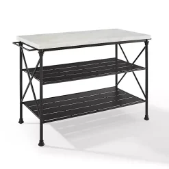 Faux Marble Top 3-Tier Melody Kitchen Island