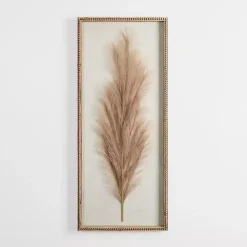 Faux Pampas Grass Beaded Frame Wall Plaque