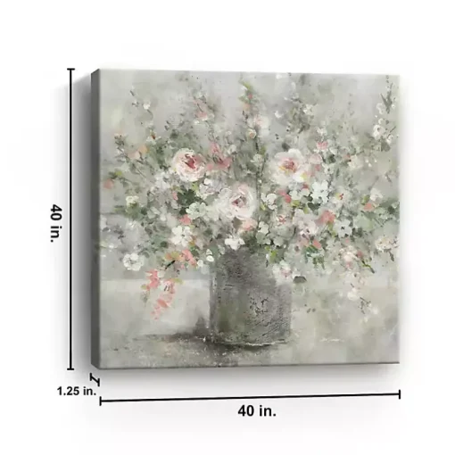 Felicitous Floral Canvas Art Print, 40X40 in.