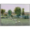 Field of Sheep Framed Canvas Art Print